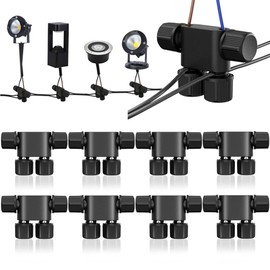 NETEHA 8 Pack Low Voltage Wire Connectors, 12-20 Gauge Landscape Light Cable Connector for Landscape Lighting, Garden Pathway Lights, Outdoor LED Lights