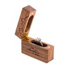 Wislist Wooden Engagement Ring Box Small Slim Flat Ring Case