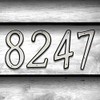 Hy-Ko 4” Classic Black Reflective Plastic House Number, Modern Raised