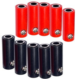 CESS Banana Female Jack Screw Connect, Solder-Free, 4mm Banana Jack, Black and Red, 5 Pairs