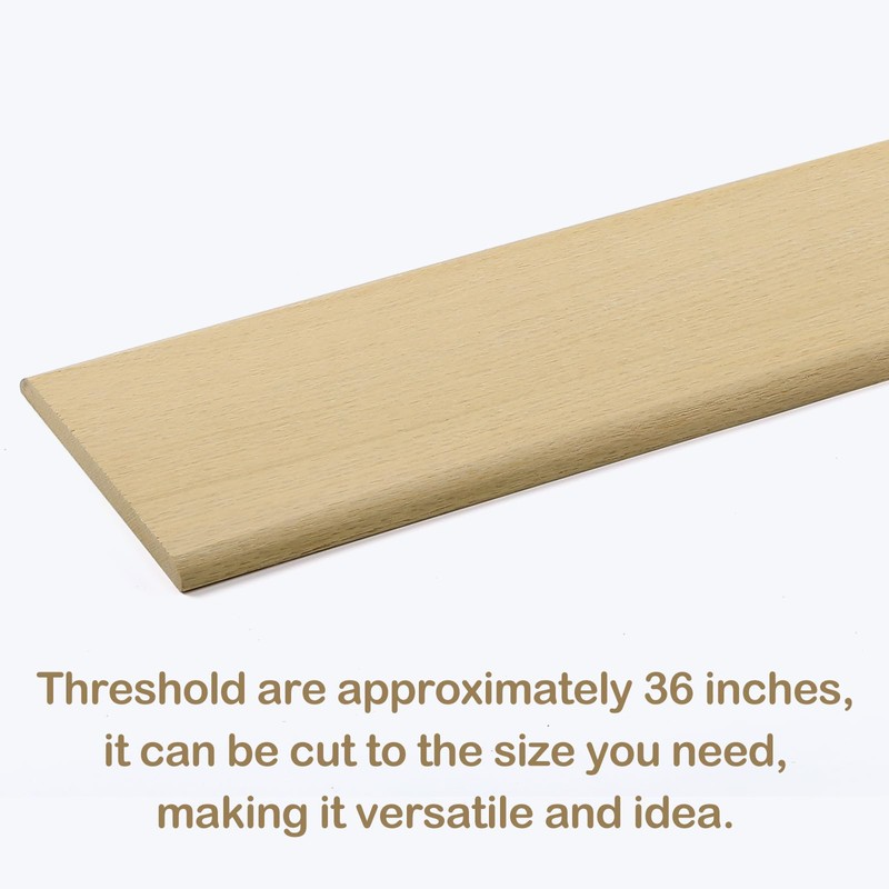Wonderjune Door Transition Strip Wood Threshold Transition Unfinished Solid Red