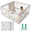 ZEEBABA Baby Playpen with Mat, 47x47inch Playpen for Babies and