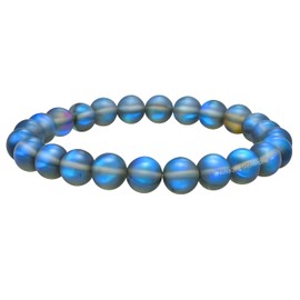 Amazing Gemstone Grey Mermaid Bracelet, Gifts For Men & Women - Protection Healing Crystal - 8mm Gemstone Beaded Stretchable Bracelet, Pulseras Para Hombres Mujer Stocking Stuffers