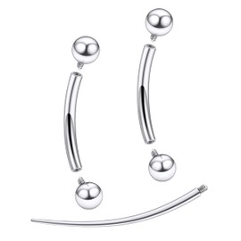 Boernfnso Eyebrow Piercing Jewelry F136 titanium internally Curved Barbell Vertical Labret Lip Jewelry Ear Rook Navel Belly Button Ring for Women Men Body Piercings 20g 10mm Piercing Taper