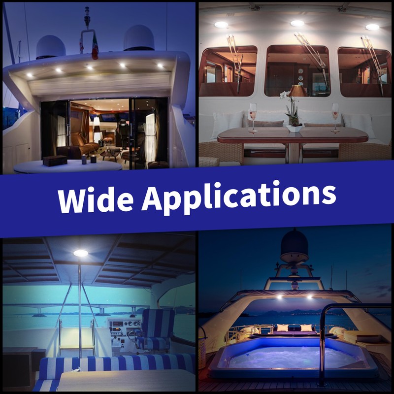 RVZONE Boat LED Dome Light IP68 Marine Led Lights White