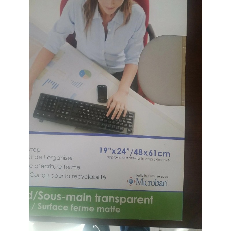Unbranded Eco Clear Clear Desk Pad Micro Ban 19" X