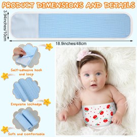 Vabean 8 Pcs Baby Infant Umbilical Cord Comfort Adjustable Cotton Belly Band for Protection, Baby Gifts for 0 To12 Months (Cute)