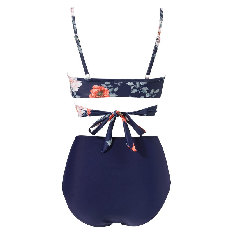 RXRXCOCO Women's Wrap Push Up Bikini Top with Tummy Control