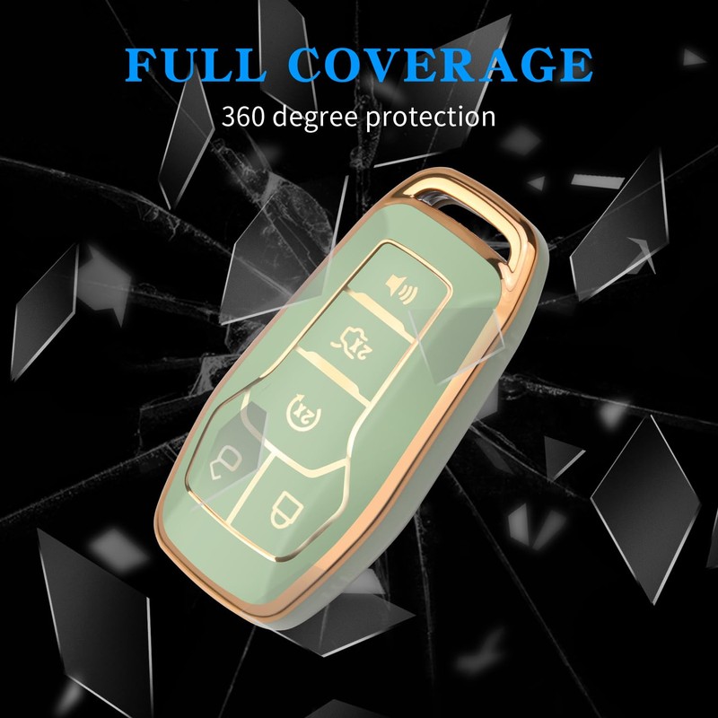 MILD EAST Key Fob Cover for Ford with Key Chain,