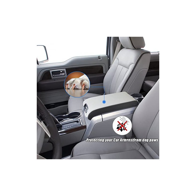 XYHGM Car Center Console Armrest Cover for F150 2009-2014 Leather