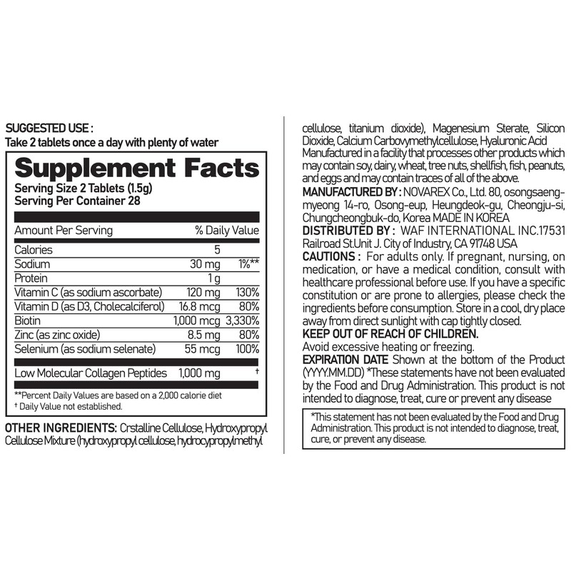 Ever Collagen in&UP Biotin Cell, Low Molecular Marine Fish Collagen