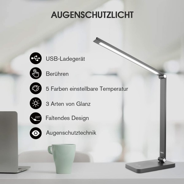 Bonsery Bonsery Nachttischlampe 2er Set, Led Nachttischlampe Touch Dimmbar mit