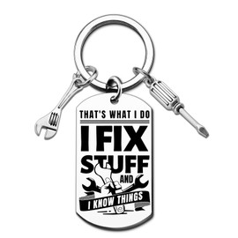 VIESUJI Dad Gifts for Dad from Daughter Son Kids Best Dads Ever Gifts Fathers Day Birthday Gift for Dads Papa Grandpa Uncle Chaos Coordinator Gift I Fix Stuff and I Know Things Keychain