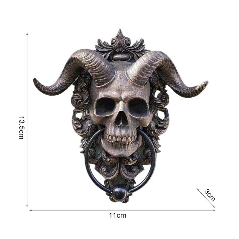Horned God Skeleton Hanging Door Knocker Wall Hanging Plaque for