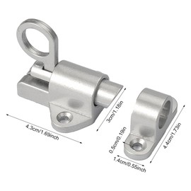 Automatic Locking Door Bolt, Automatic Spring Lock with Screws, Automatic Door Latch, Spring Latch Lock Made of Aluminium Alloy for Wooden Doors, Windows, Cabinet Doors (Silver)