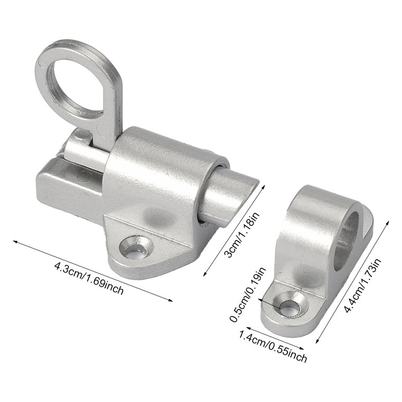 Automatic Locking Door Bolt, Automatic Spring Lock with Screws, Automatic