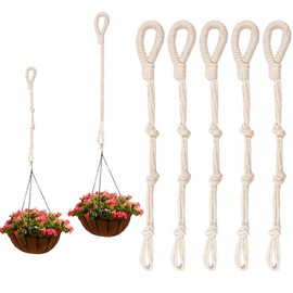 GTILE 5 Pcs Adjustable Macrame Plant Hanger Extenders Plant Extenders Plant Pot Hanging Ropes Durable Rope Plant Hanging Extender for Indoor and Outdoor Plant Pot Holders Home Decoration
