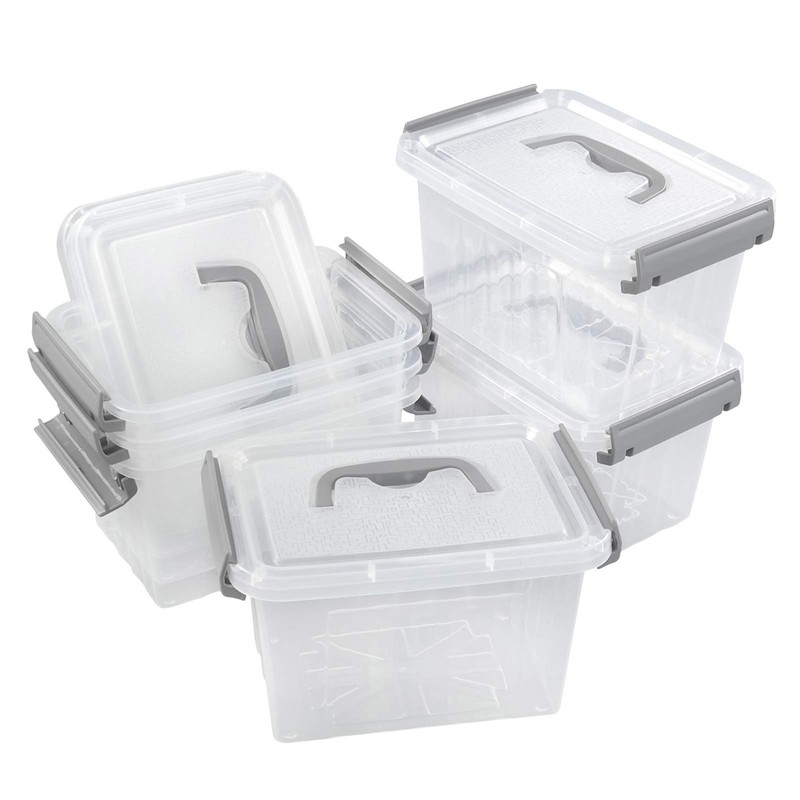 Farmoon 3.5 Quart Clear Storage Bin, Small Plastic Stackable Box/Cotainer