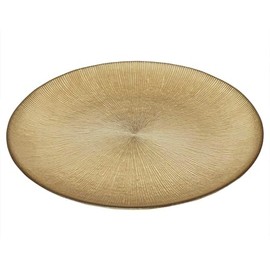 HOME DECO FACTORY, KA6135, Gold Glass Plate 21 cm, Elegant and Modern Design, Durable and Resistant, Ideal for All Occasions, Easy to Clean, Gold Colour