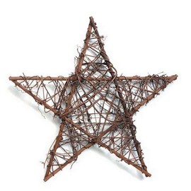 Natural Grapevine Wreath Star Shape DIY Crafts Base for Christmas Wreath Garland Gift Home Decoration 6 inches,Pack of 1