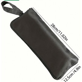 Black Microfiber Folding Umbrella Storage Bag with Carry Handle – Absorbent Wet Umbrella Sleeve Travel Case