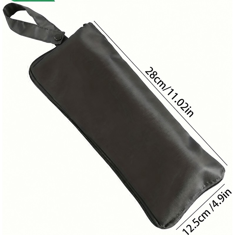 Black Microfiber Folding Umbrella Storage Bag with Carry Handle –