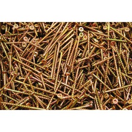 (2000) Torx T25 Star Flat Head 9 x 3 Yellow Zinc Type 17 Outdoor Wood Screw Bulk