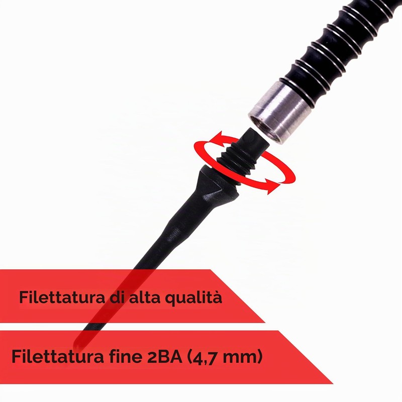Karella Tufftex, Punte per Freccette softtip Unisex Adulto, Nero, 25
