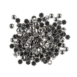 Ideen mit Herz Hot-Fix Iron-On Glass Crystals, Diameter 4 mm, Rhinestones, Glittering Stones, Hot-Glue, Ironing Stones, Textile Design, Pack of 200 (Silver)