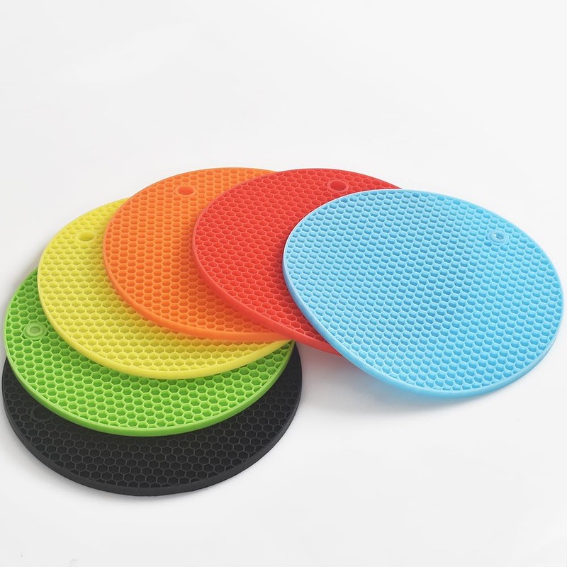 homEdge Silicone Trivets Mat, 6 Packs Multipurpose Non Slip Heat