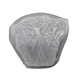 W Monogram Alphabet Letter Plastic Craft Mold use with Concrete or Cement for Making Stepping Stones 1222