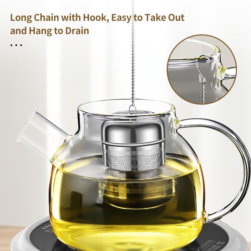 BOMANSI BOMS 2 Pack Tea Infuser with Drip Tray, Extra