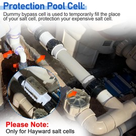 Pool Salt Cell Bypass Dummy Cell for Hayward T-Cell Chlorinator Generator Systems, Salt Cell Bypass Pipe Extend The Life of Your Pool Chlorinator System - Pool Part Leak Free Impresa Cell Protection