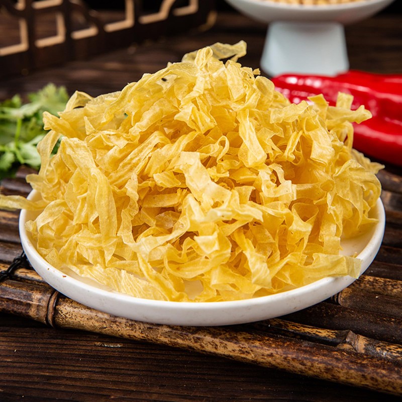 JTEDZI Dried Tofu Skin Strips, 14.1 Oz (400g) Bean Curd