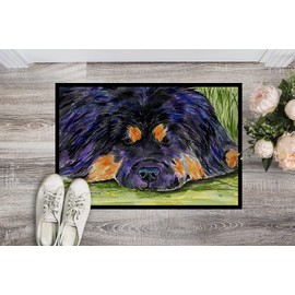 Caroline's Treasures SS8519MAT Tibetan Mastiff Doormat 18x27 Front Door Mat Indoor Outdoor Rugs for Entryway, Non Slip Washable Low Pile, 18H X 27W