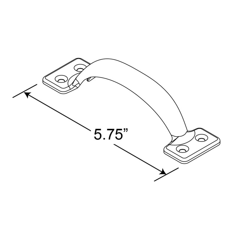 Prime-Line MP18707-1, 5-3/4 in, Steel Construction, Zinc-Plated Finish Gate pull,