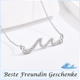 PDTU Gift for Women, Wave Necklace for Mum, Grandma, Wife, Daughter, Best Friend, Birthday, Mother's Day, Christmas, Christening, Communion, Graduation, Valentine's Day, Anniversary, Cubic Zirconia
