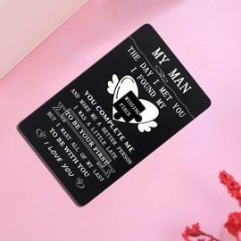 To My Man Wallet Insert Card Gifts for Husband Boyfriend I Love You Gifts for Men Valentine's Day Cards Gifts for Him Wallet Card