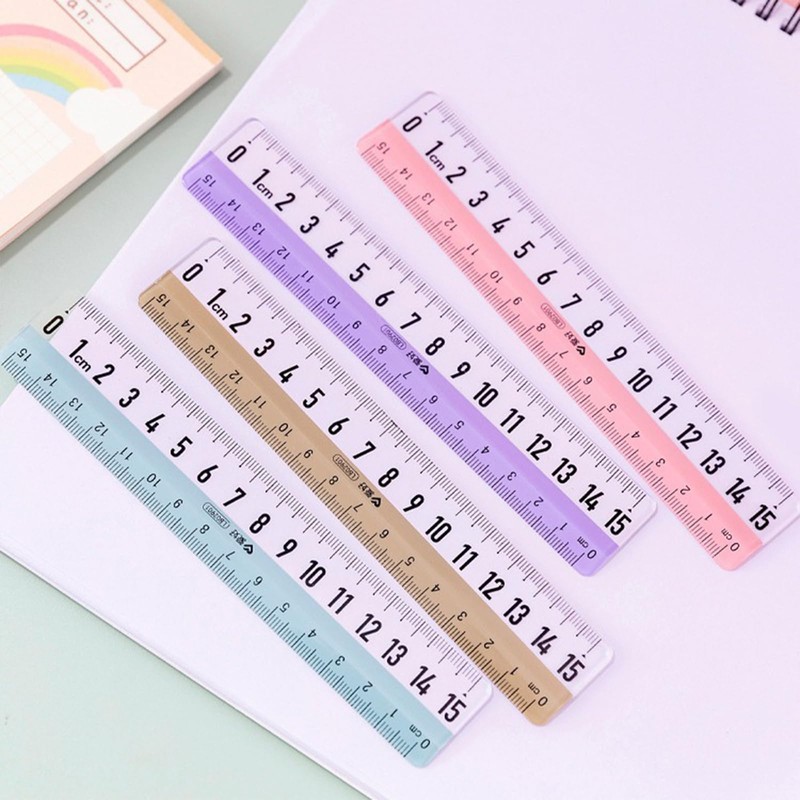 BOJIDO Plastic Ruler, 5.9 inches (15 cm), Shatter Proof, Easy-to-Read