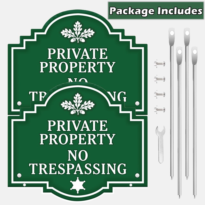 Extra-Large 2-Pack Private Property No Trespassing Signs