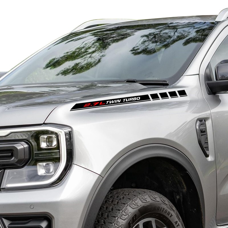 2.7L Twin Turbo Pickup Truck Engine Hood Decals Emblem for