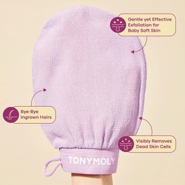 TONYMOLY Plum Bum Deep Exfoliating Gloves, Korean Body Scrubber Mitt, 2 Pack, Exfoliation Treatment