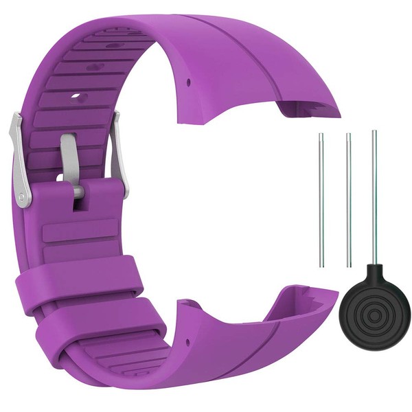 QGHXO Band for Polar M400/M430, Soft Adjustable Silicone Replacement Wrist Watch Band for Polar M400/M430 Watch (Purple)