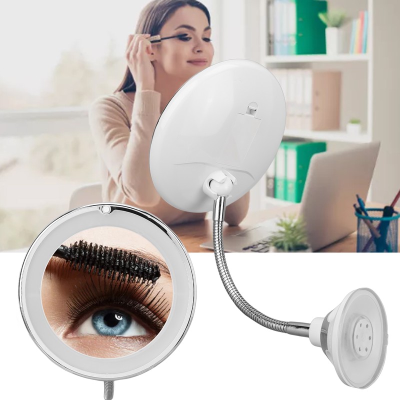 Magnifying Mirror 10X Magnification LED Fill Light Suction Cup Adjustable
