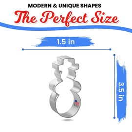 Foose Snowman Cookie Cutter 3.5 Inch –Tin Plated Steel Cookie Cutters – Snowman Cookie Mold