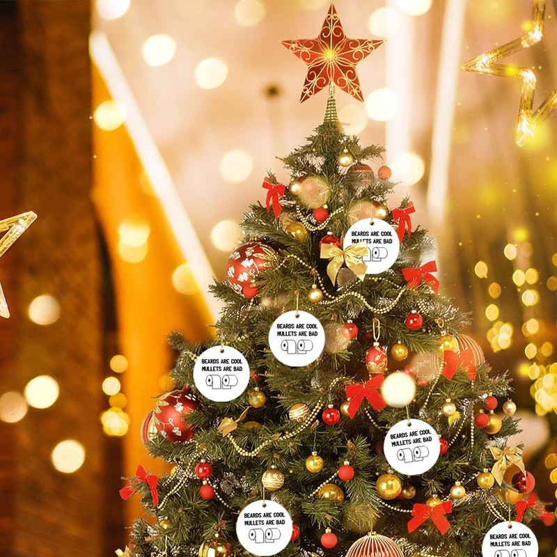 UTF4C Keepsake Ceramics Ornament Beards are Cool Mullets are Bad