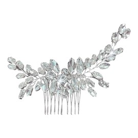Rhinestone Bridal Hair Side Combs Sparkle Wedding Hair Piece Silver Crystal Flower Hair Combs Bridesmaid Hair Barrettes Mother of The Bride Hair Accessories