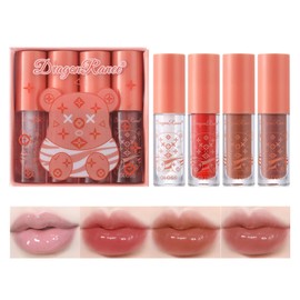 Xumann 4PCS Lipgloss Set, Moisturizing Lip Gloss Sets for Teenage Girls, Women Teen Girl Christmas Gifts Cute Lip Oil, Hydrating Long Lasting Non-Sticky