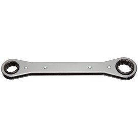 Martin RB2428 Alloy Steel 3/4" Ã 7/8" Opening Ratcheting Straight Pattern Box Wrench, 12 Points Standard, 9-1/4" Overall Length, Chrome Finish