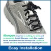 iBungee Cordones Elásticos 96 cm, Negros con Sujetador Negro